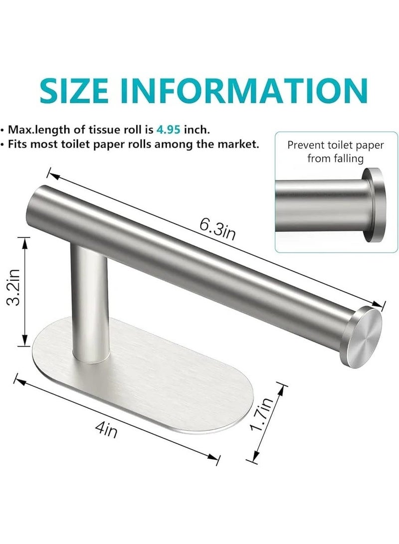 سبيس شوب حامل ورق تواليت من الفولاذ المقاوم للصدأ ذاتي الالتصاق حامل رول مناديل حمام يثبت على الحائط بدون ثقب - Image 5